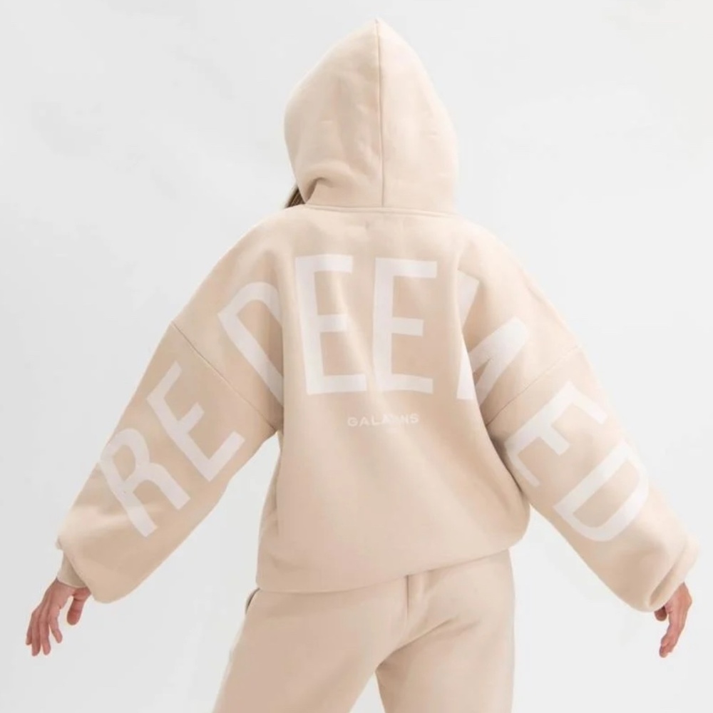 XL Kingdom Essential Hoodie - Biscotti “Redeemed” Gal2:20